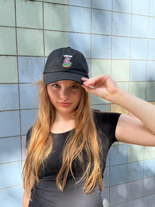 Black 'Vegan Shark' Cap